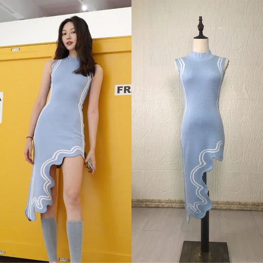 Mairi Irregular Cut Sleeveless Dress