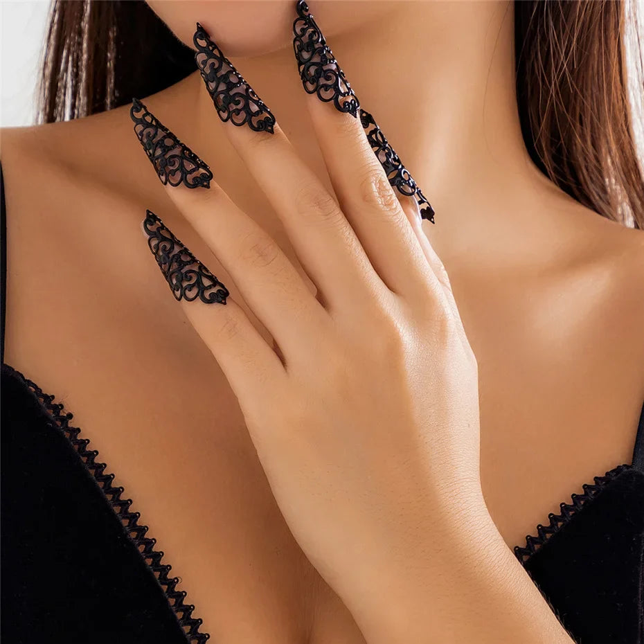 Persian Motif Finger Nail Rings