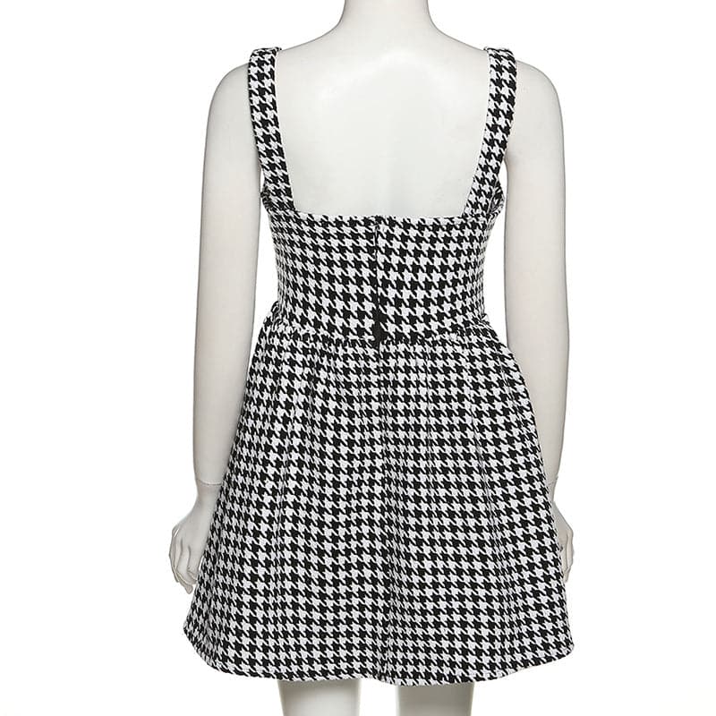 Spaghetti Straps A-line Bird Lattice Dress