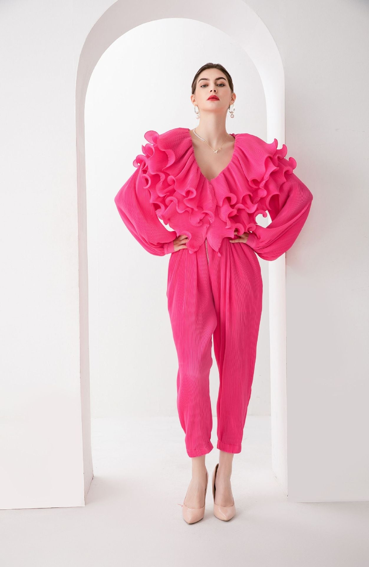 Sylvie Ruffle Top Jumpsuit - 5 Colors