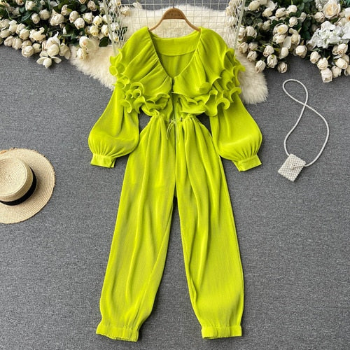 Sylvie Ruffle Top Jumpsuit - 5 Colors