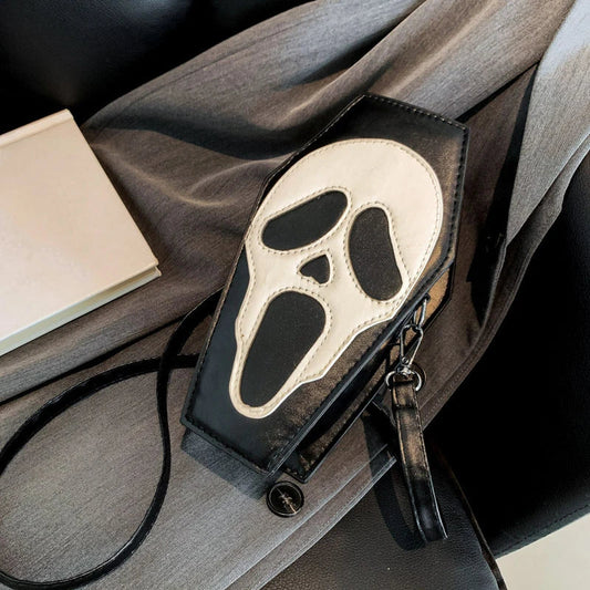 Gothic PU Leather Coffin Shape Punk Style Long Wallet Portable Bag