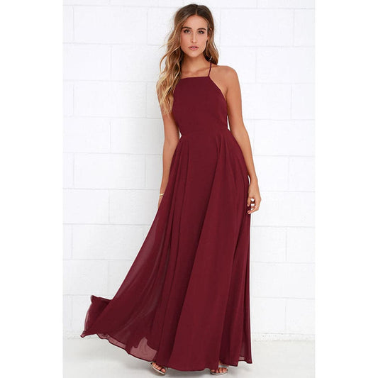Plus Size Party Strap Fashion Bahemian Beach Chiffon Backless Dress