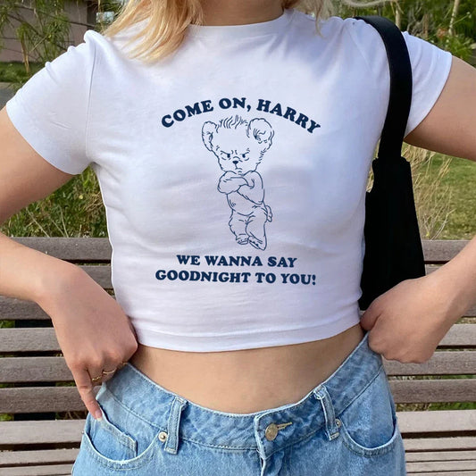 Harajuku Bear Y2K Crop Top