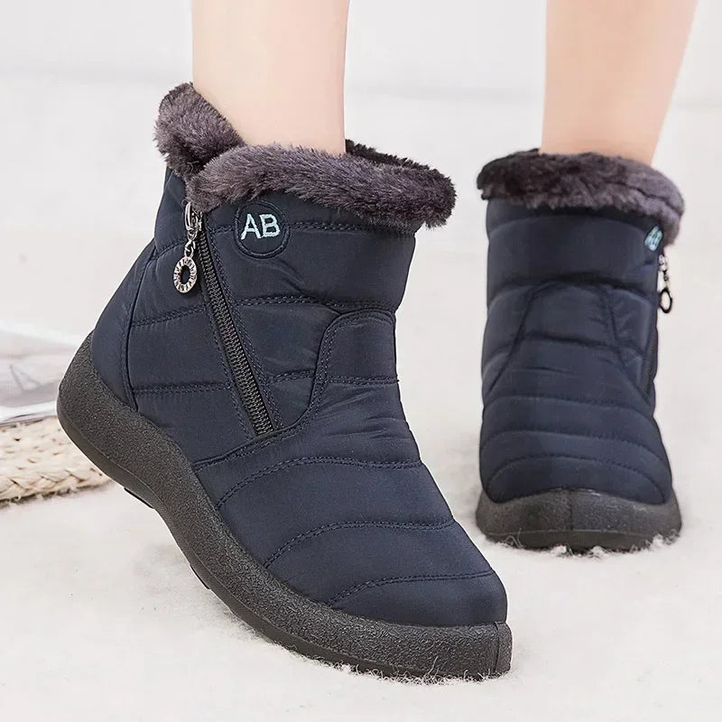 Women's Boots Warm Winter Boots Ankle Fur Bota Feminina Winter Shoes for Waterproof Snow Boots Female Short Botines