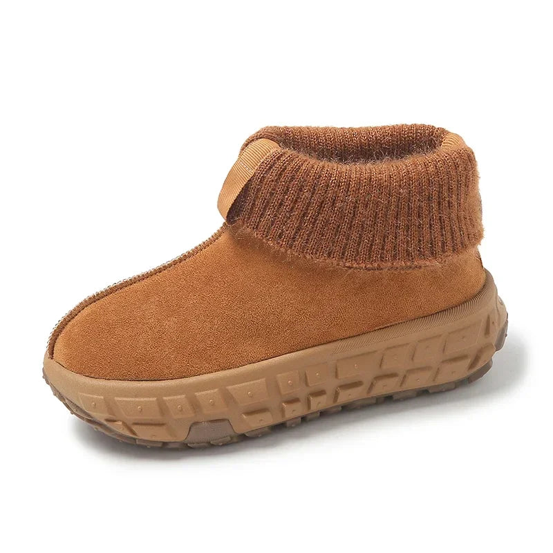 Women's Knitted Cuffed Snow Boots New Winter Cold-proof and Warm Fur Boots Non-slip Thick-soled Ladies Cotton Shoes Zapatos