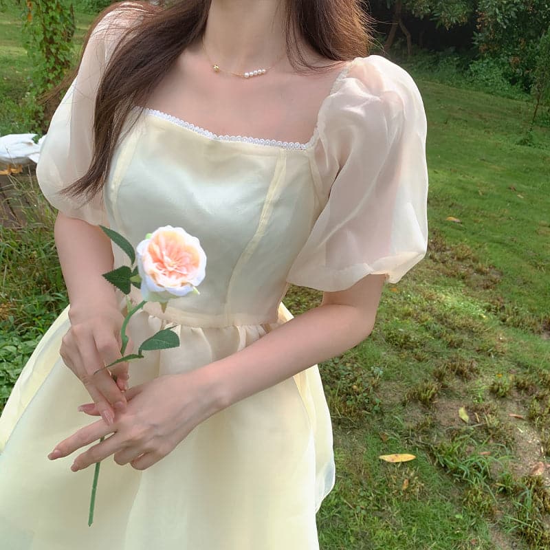 Yellow Elegant Princess Dress