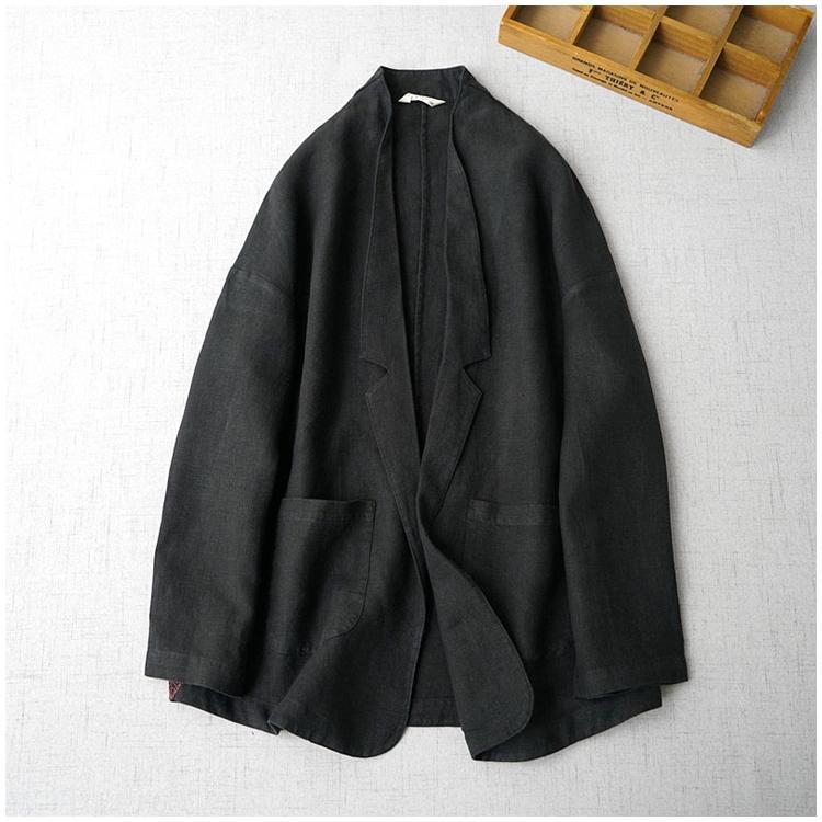 Yuko Causal Cotton Linen Oversized Blazer - 2 Colors