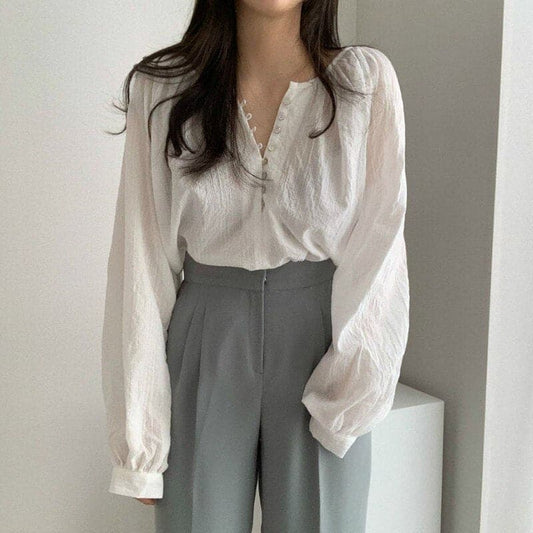Fashion Temperament Long Sleeve Thin Shirts