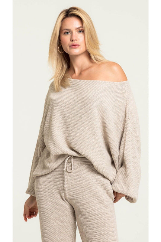 Women's Beige Color Boat Neck Knitwear Bottom Top Set Dress Causal Woman Dress