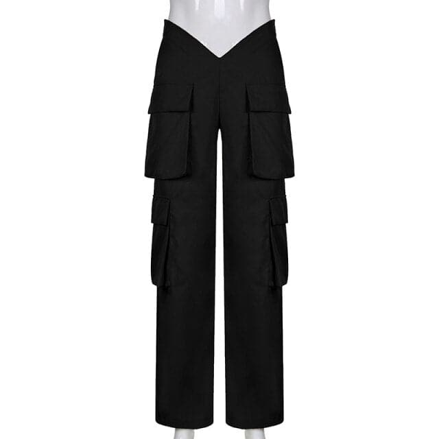 Casual Pocket Cargo Black Pants Harajuku Streetwear Clothes